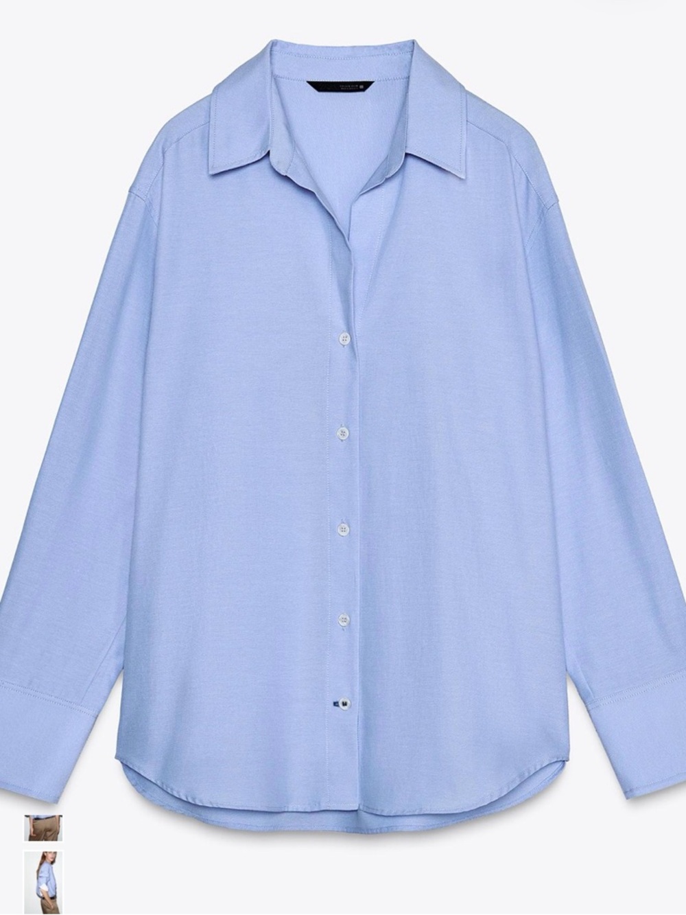 Zara Pale Blue Collared Oxford Shirt